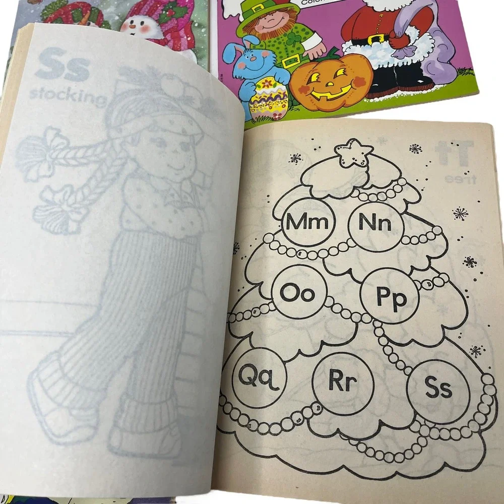 Vintage Unused Coloring Books. My Buddy Trace and Color Christmas ABC Dot to Dot